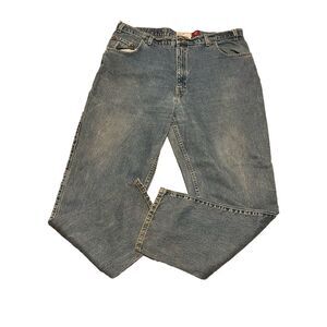 VTG Levi's 545 Loose Fit Men's 42x32 Blue Jeans Signature USA‎ Gold Brown Tab